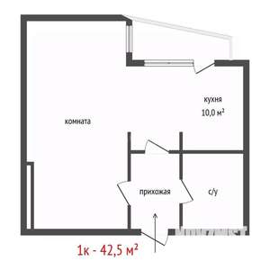 1-к квартира, вторичка, 43м2, 12/23 этаж